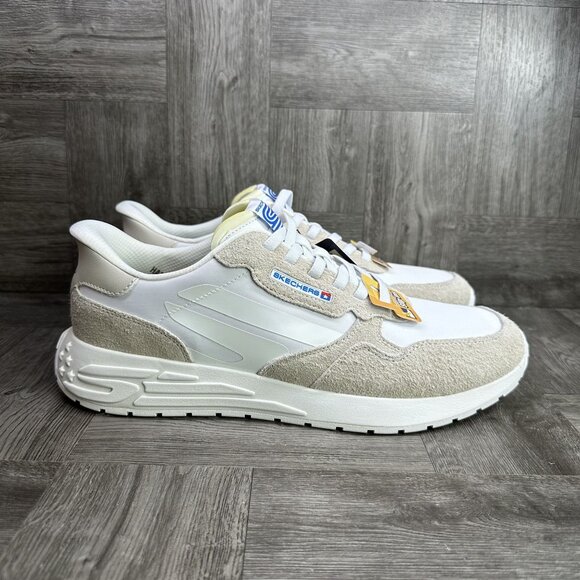 Skechers Street Retro Jogger Men's size 12 Ivory White Running Shoes - Picture 1 of 8